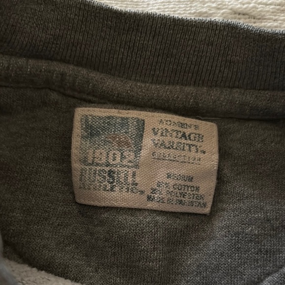 Gently Loved Russell Athletic Charcoal Crewneck Crop Sweatshirt - Picture 3 of 7